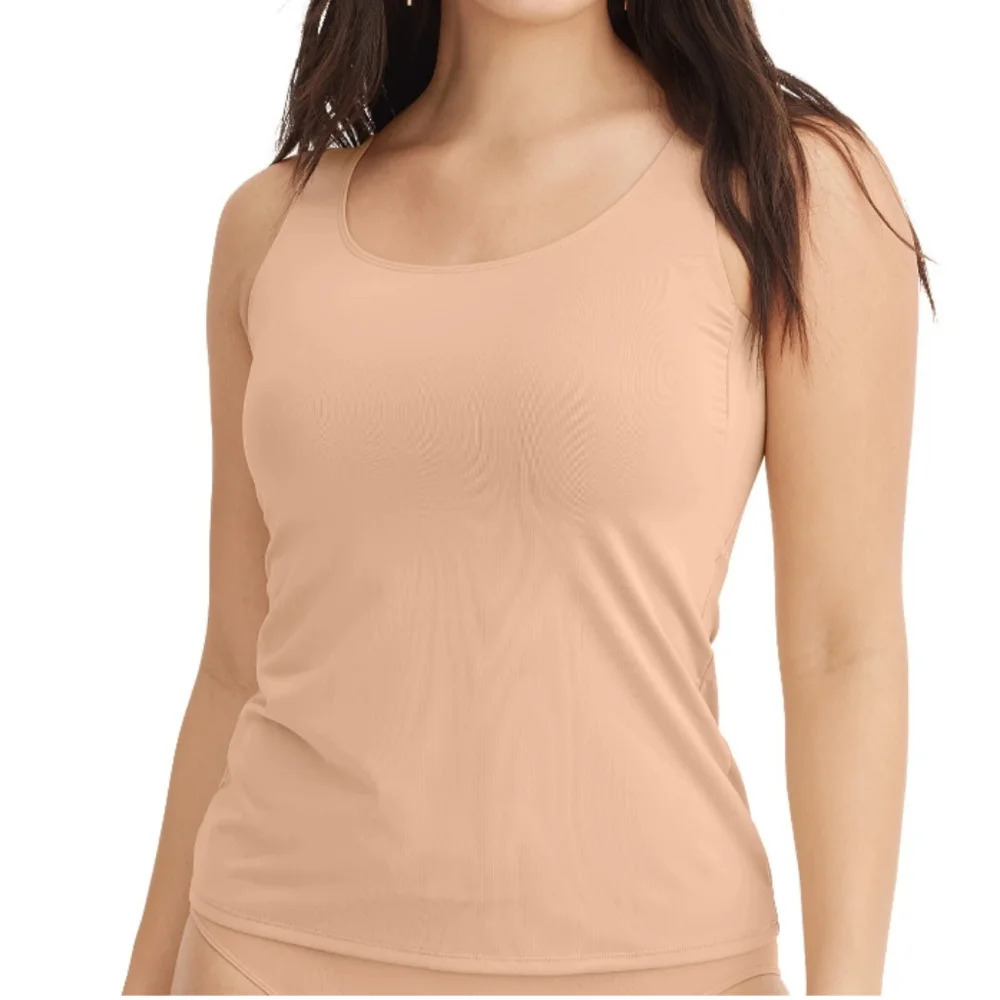 Jockey Essentials Women's Size 3XL Underarm Smoothing Tank Tan Light Support
